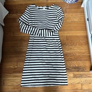 JCrew Black and White Stripe Dress